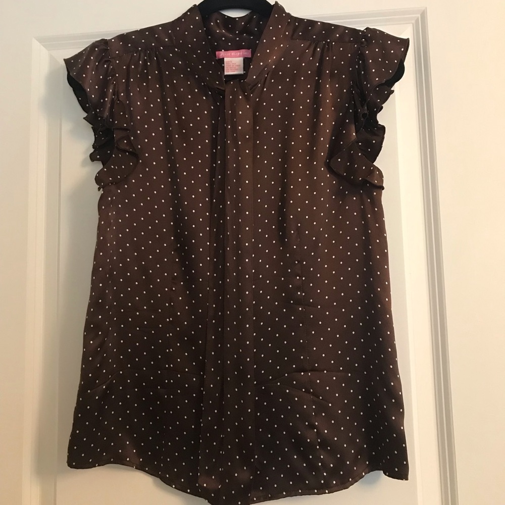 100% Silk Brown Blouse